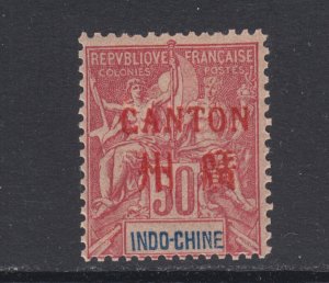 France, China, Canton, Sc 11 MNH. 1901 50c red ovpt on 50c carmine on rose