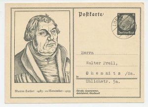 Postal stationery Deutsches Reich / Germany 1933 Martin Luther - Hermann Sieger