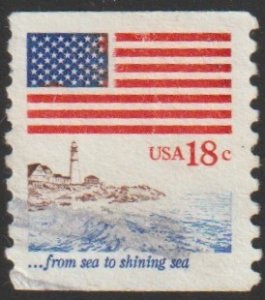 SC# 1891 - (18c) - Flag over ...sea to shining sea - coil, Used Single