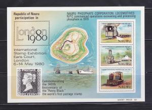 Nauru 216a Set MNH Trains, Locomotives (C)