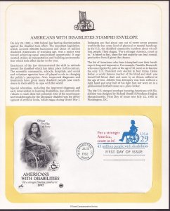 Scott #U629 Disabilities 29c Stamped Entire Envelope in Postal Commemorative FDC