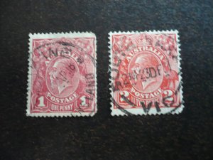 Stamps - Australia - Scott# 21,28 - Used Part Set of 2 Stamps