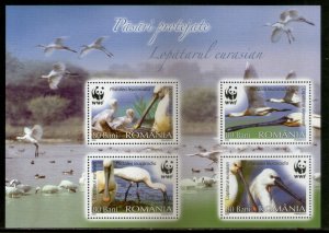 Romania 2006 WWF Birds Chicks Nest Wildlife Animals Sc 4890 M/s MNH # 9519