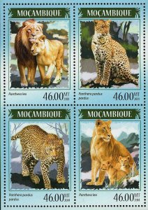 Lions Leopards Stamp Panthera Pardus Panthera Leo S/S MNH #7370-7373