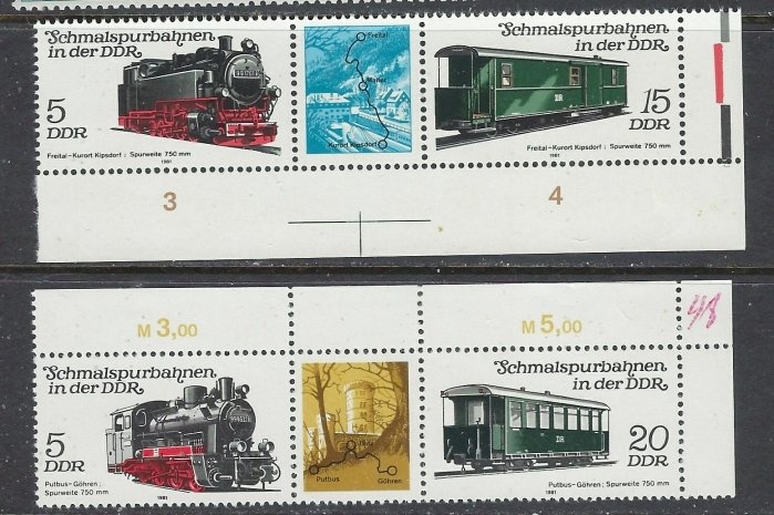 Germany DDR 2205-06 MNH 1981 Trains (ap7791)