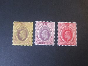Nigeria 1907 KEVII Sc 36,38,44 MH