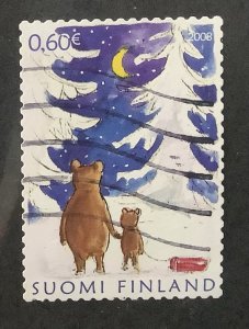 Finland 2008 Scott 1322 used - 0.60€, Christmas, Bears with sleigh