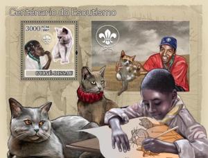 GUINEA BISSAU 2007 SHEET CENTENARY OF SCOUTING SCOUTS CATS