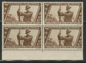 Italy Kingdom 1932 March on Rome 10c MNH** Block of Four 14098