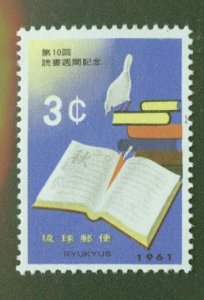 RYUKYU Scott 91 MNH**  Book Week 1961 stamp