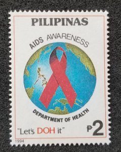 *FREE SHIP Philippines Aids Awareness 1994 Earth Health (stamp) MNH