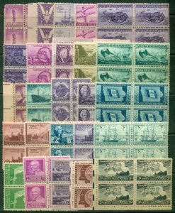 25 DIFFERENT SPECIFIC 3-CENT BLOCKS OF 4, MINT, OG, NH, GREAT PRICE! (3)