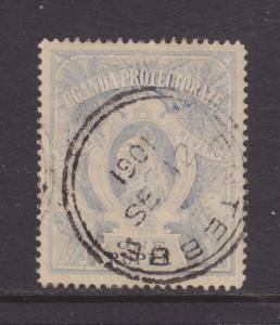 Uganda Sc 75 used 1898 1r Queen Victoria & Lions, Inverted Date, F-VF