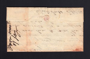 NEW YORK: Ausable Forks, NY 1841 Stampless Letter - FANCY STRAIGHT LINE