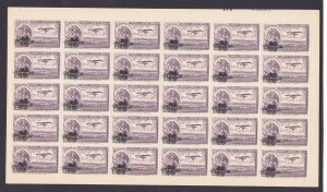 Mexico C50 MNH 1932 80c on 25c Surcharged Sheet of 30 Airmail Scv $150.00