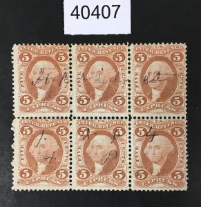 US STAMPS # R25c USED BLOCK LOT #40407