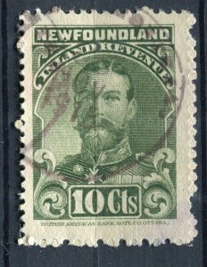 CANADA; NEWFOUNDLAND early 1900s Revenue issue fine used 10c. value