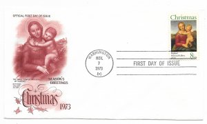 US 1507 8c Christmas Madonna & Child on FDC Artcraft Cachet Unaddressed ECV$7.50