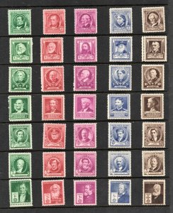 US 1939  Famous Americans Stamp Set #859-893 MNH CV $33.10