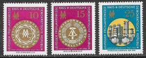 EAST GERMANY DDR 1965 Leipzig Spring Fair Set Sc 756-758 MNH