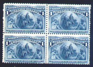 MALACK 230 F/VF OG NH, block of 4,  great color t565