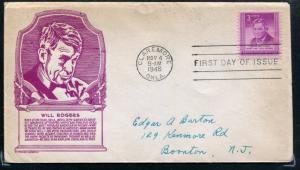 975 Will Rogers FDC C.S. Anderson  Cachet