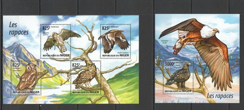 B0809 2015 Niger Birds Of Prey Fauna Raptors Kb+Bl Mnh