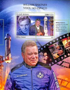 A7565 - GUINE BISSAU - MISPERF ERROR Stamp Sheet - 2021 - SPACE,William Shatner-