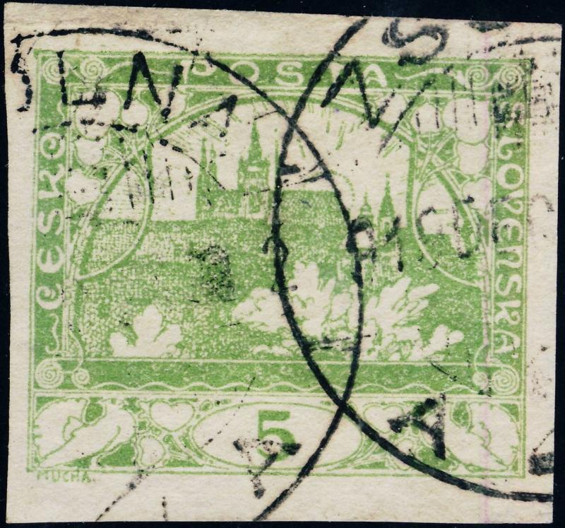 TCHECOSLOVAQUIE / CZECHOSLOVAKIA 1919 ZSOLNA A1A (ŽILINA - V.982-1) /Mi.2b