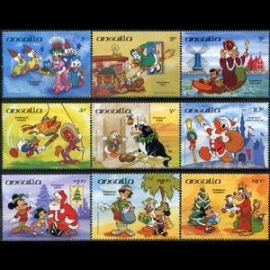 ANGUILLA 1984 - Scott# 596-604 Disney-Xmas Set of 9 NH