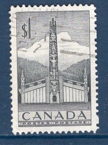 Canada   #321  used  1953  Totem pole