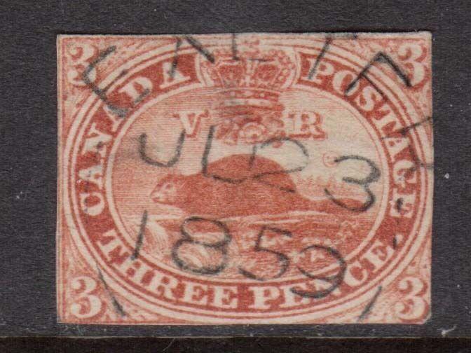 Canada #4 Used With Ideal JU 23 1859 CDS EXETER Huron County Cancel