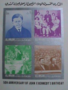 AJMAN-1964-SC#23-26 50TH ANNIV: BIRTHDAY-JOHN F. KENNEDY IMPERF: MNH S/S RARE