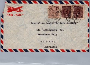 1940s Shanghai China  Airmail HIAS Judaica Mail Cover to Sydney Australia