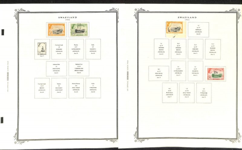 Swaziland Stamp Collection on 9 Scott Specialty Pages, 1889-1962 (BA)