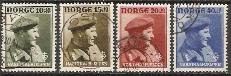 1946 Norway Scott B43-B46 Crown Prince Olav used