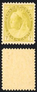 Canada SG160 7c Olive yellow Very Fine U/M (MNH) Unitrade Cat 750