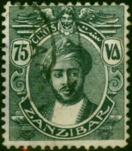 Zanzibar 1913 75c Grey-Black SG254 Fine Used