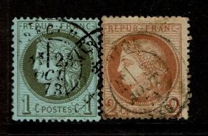 France SC# 50 & 51, used, 51 Hinge Remnant & minor bottom corner crease - S4999