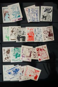 US 1930's Cartoon Stamp Labels Rare cartoon labels over 40 different items