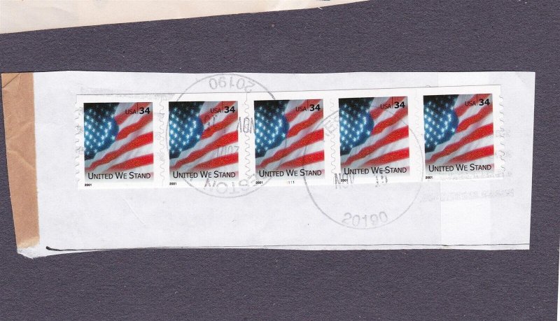 Used PNC5 34c Flag ND SA 1111 US 3550 F-VF  United States, General Issue  Stamp / HipStamp