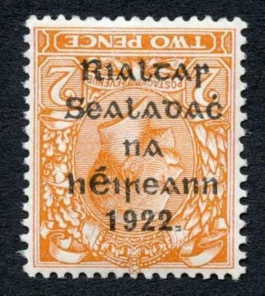 Ireland SG13a 2d with Overprint INVERTED U/M Cat 400 pounds as mounted 