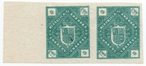 (I.B) Andorra Postal : Arms of The Republic 5c (die proof)