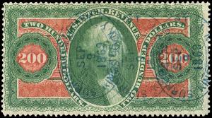 USA #R102c 1864 FIRST ISSUE $200 GREEN & BLACK :: Fresh a...