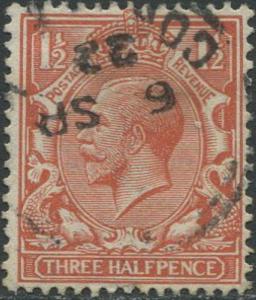 SG365 SPEC N18(16v), 1½d VERY bright orange-brown, USED, CDS. Cat UNLISTED.