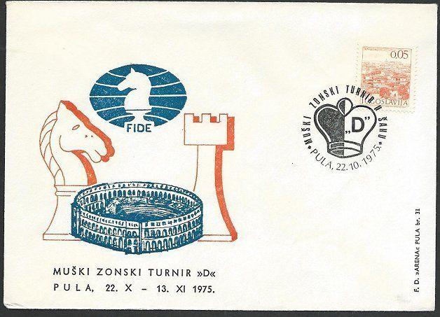 YUGOSLAVIA 1975 CHESS cover with special cancel............................49237