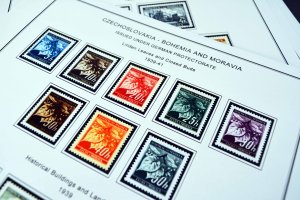 COLOR PRINTED BOHEMIA & MORAVIA 1939-1944 STAMP ALBUM PAGES (12 illustr. pages)