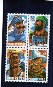 3083-3086 Folk Heroes, MNH blk/4