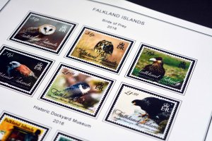 COLOR PRINTED FALKLAND ISLANDS 2011-2020 STAMP ALBUM PAGES (36 illustr. pages)