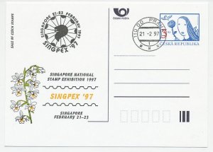 Postal stationery Czechoslovakia 1997 Stamp Exhibition - Singpex - Singapore